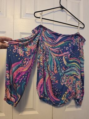 Lilly Pulitzer Adira Silk Off-The-Shoulder Top